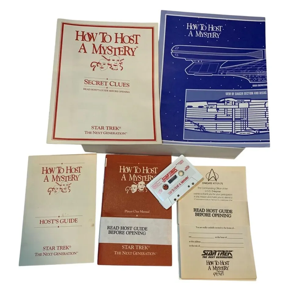 Vintage How to Host A Mystery Star Trek The Next Generation Game Social Fun